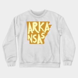 Arkansas Doodle Letters Map Outline-yellow Crewneck Sweatshirt